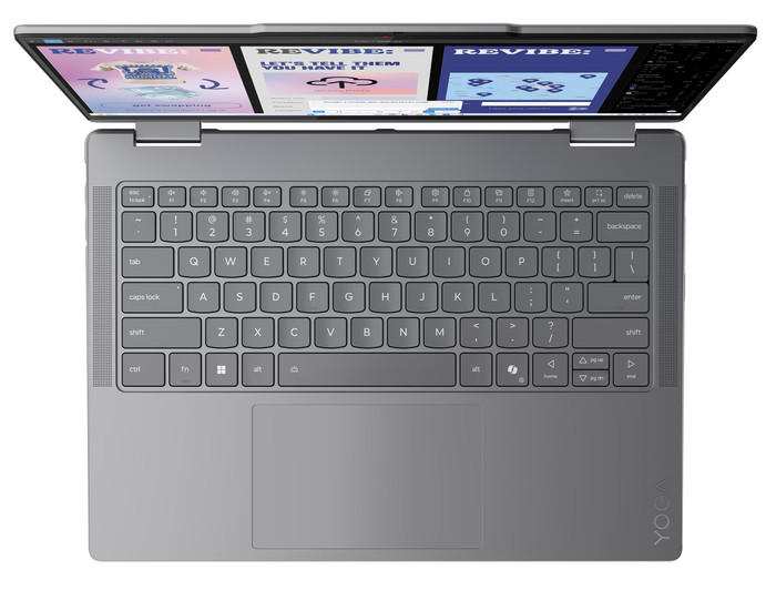 Lenovo Yoga 7 2-en-1 OLED Copilot+ PC 14ILL10 83JQ007TMB AZERTY dessus