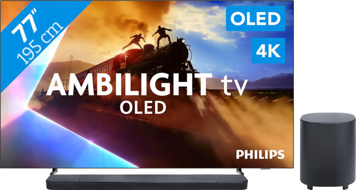 Philips Ambilight 77'' OLED760 4K (2025) + JBL Bar 1000 M2 Zwart Main Image