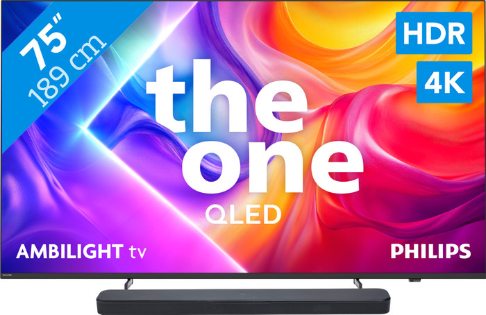 Philips Ambilight 75" PUS9000 QLED 4K (2025) + JBL Bar 300 M2 Zwart Main Image