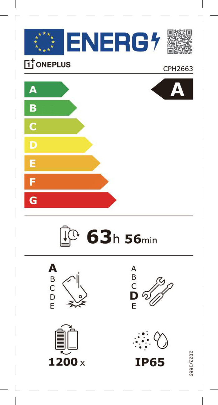 OnePlus Nord 4 256 Go Vert 5G classe énergétique