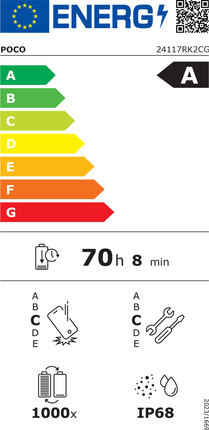 POCO F7 Pro 512GB Black 5G energy label