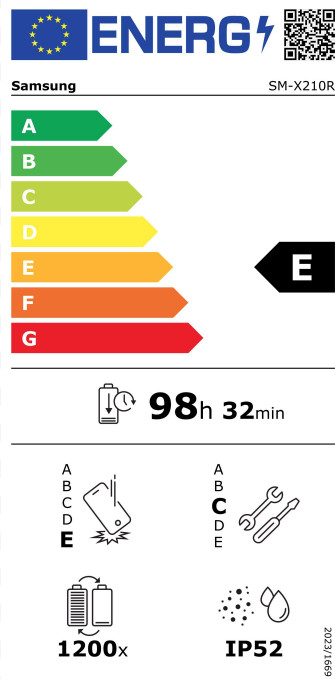 Samsung Galaxy Tab A9 Plus 11 inches 8GB/256GB WiFi Blue + Keyboard Cover AZERTY energy label