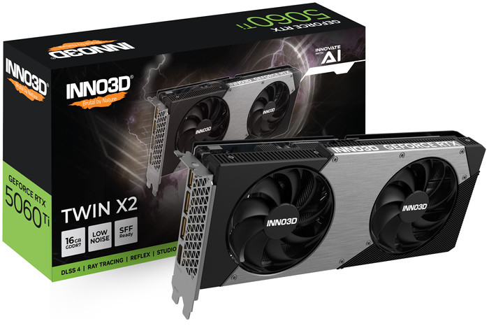INNO3D GeForce RTX 5060 Ti TWIN X2 16GB front