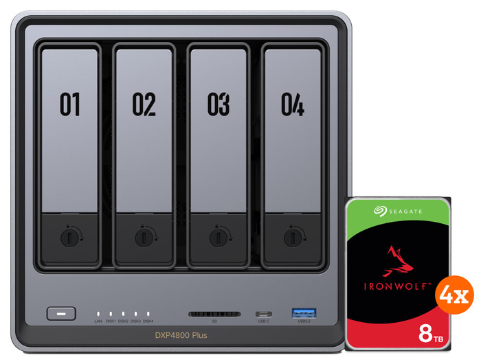 UGREEN NASync DXP4800 Plus + Seagate Ironwolf 8 To Lot de 4 Main Image