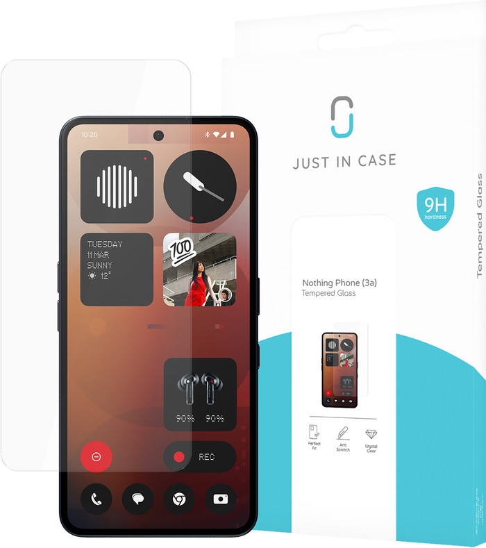Just In Case Tempered Glass Nothing Phone (3a) Protège-écran emballage