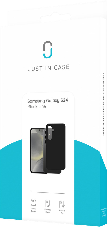 Just in Case Soft Design Samsung Galaxy S24 Back Cover Noir emballage