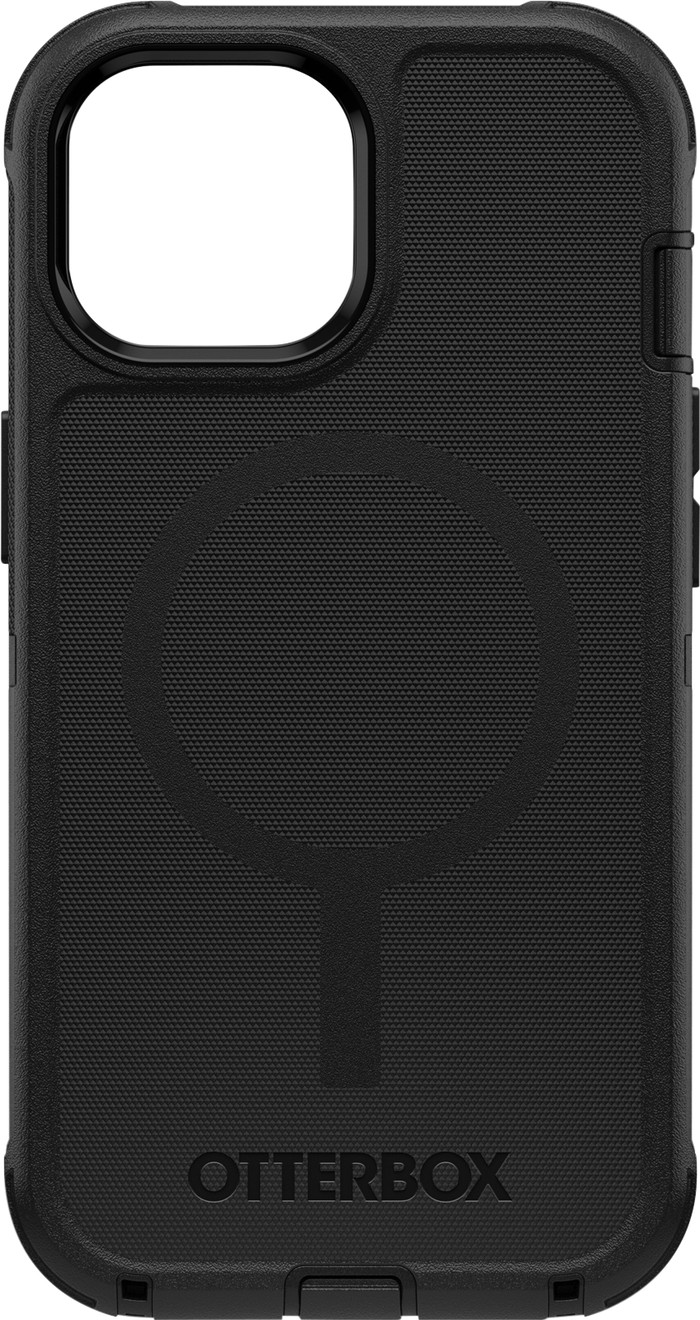 Otterbox Defender Apple iPhone 13, 14 en 15 Back Cover met Magneet Zwart voorkant