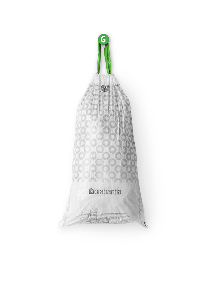 Brabantia Touch Bin 30L White + Trash Bags (120 units) inside