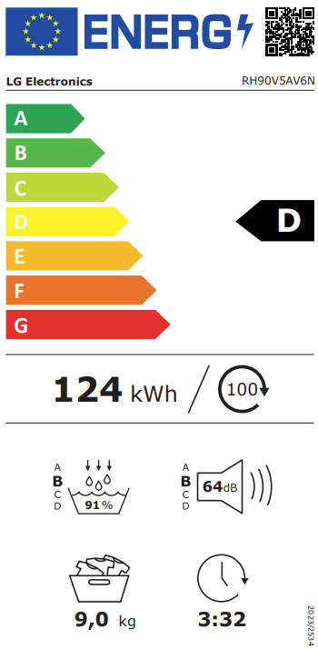 LG GC3R709S1 Turbowash 39 + LG RH90V5AV6N energy label