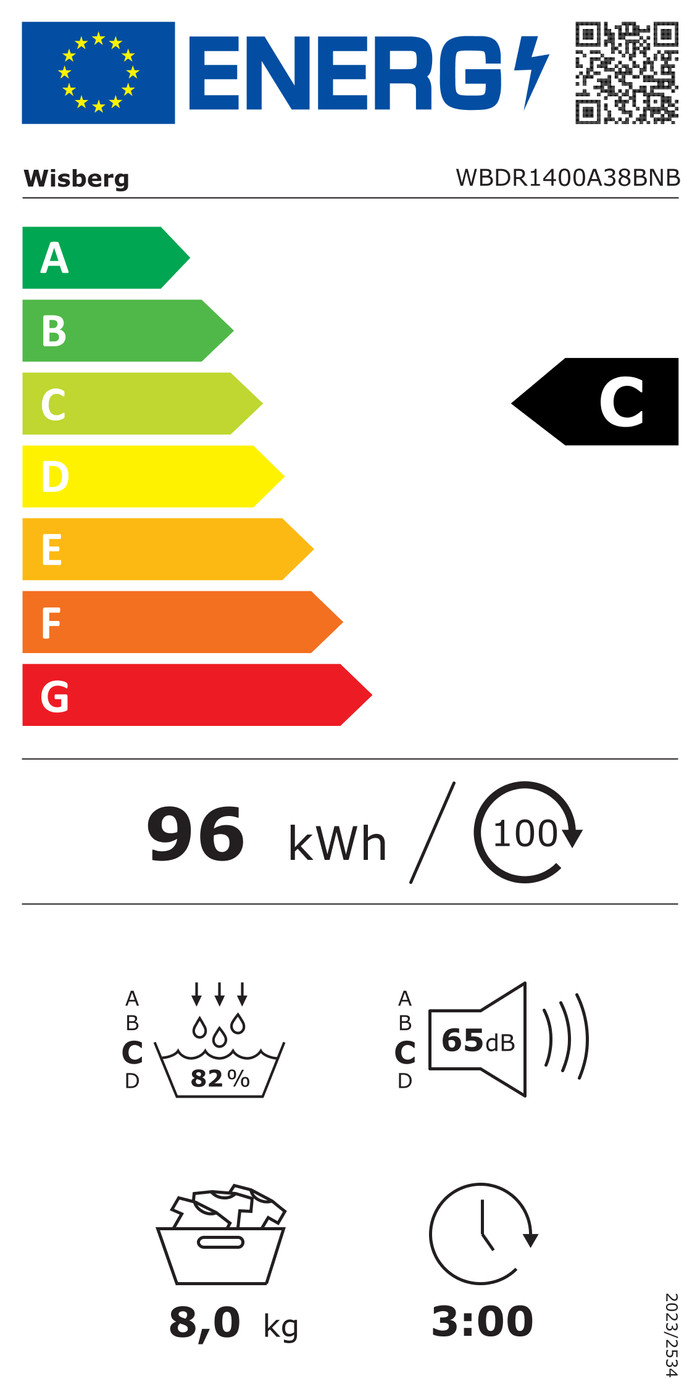 Wisberg WBDR1400A38BNB classe énergétique