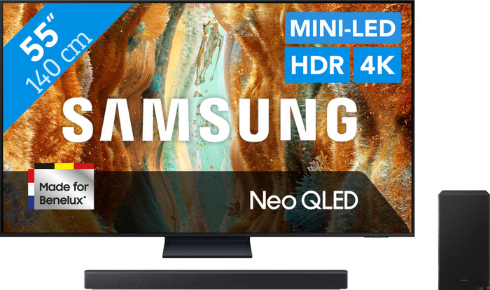Samsung 55 inches Neo QLED QN73F 4K (2025) + Samsung HW-B450F (2025) Main Image