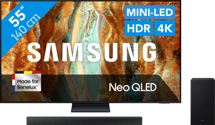 Samsung 55" Neo QLED QN73F 4K (2025) + Samsung HW-B750F (2025) Main Image