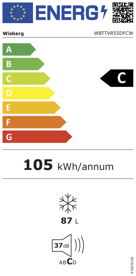 Wisberg WBTTVR55DFCW energielabel
