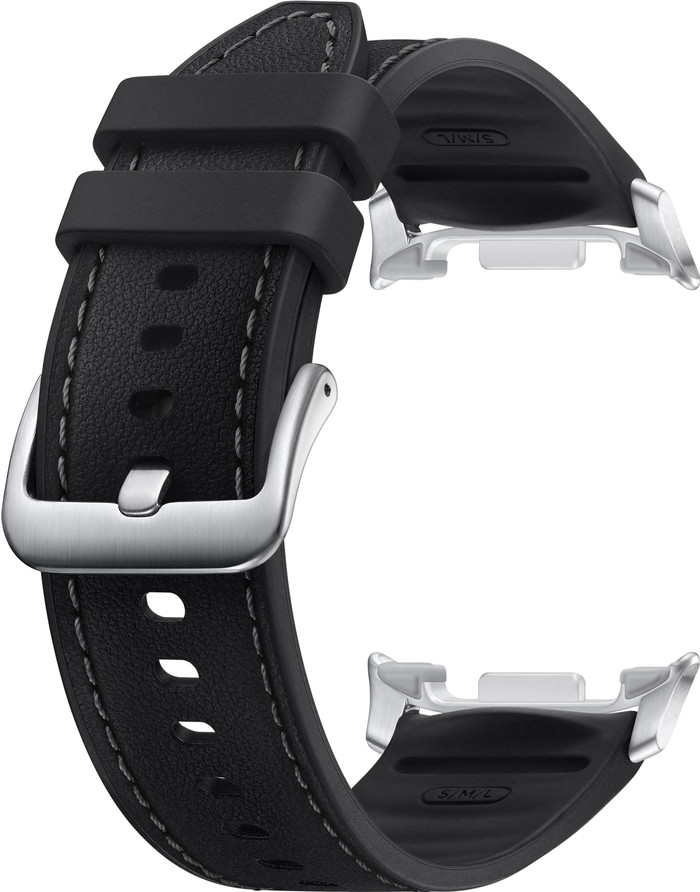Samsung Galaxy Watch Series 8 Bracelet Cuir Hybride Noir S/M/L détail