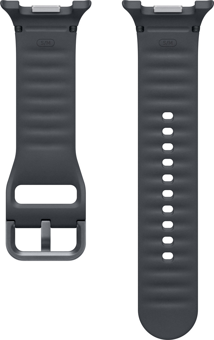 Samsung Galaxy Watch 8 Series Siliconen Sport Bandje Donkergrijs S/M achterkant