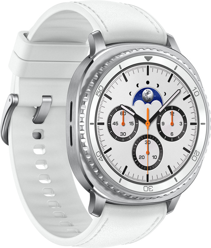 Samsung Galaxy Watch 8 Classic White 46mm left side