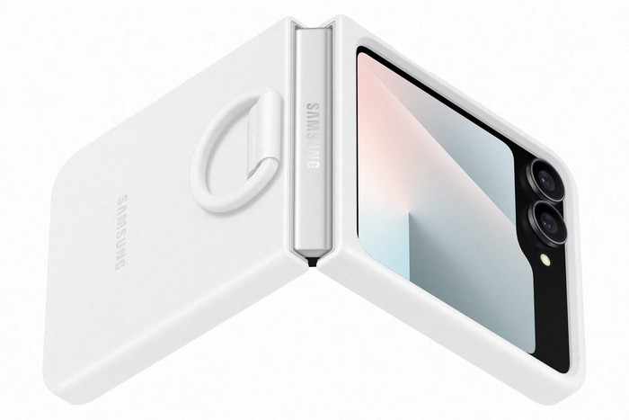 Samsung Galaxy Z Flip 7 FE Siliconen Back Cover Wit rechterkant