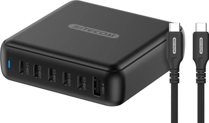 Sitecom 200 W GaN Power Delivery Support de Charge Mural + Sitecom Câble USB-C vers USB-C 2 m Main Image
