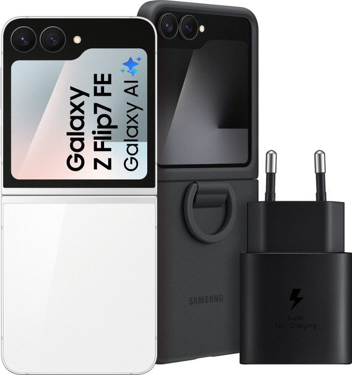 Samsung Galaxy Z Flip 7 FE 128 Go Blanc 5G + Pack d'Accessoires Main Image