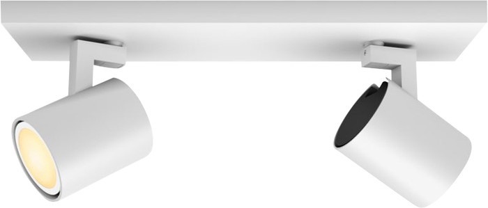 Philips Hue Runner opbouwspot White Ambiance - 2 Spots - Wit + Dimmer voorkant