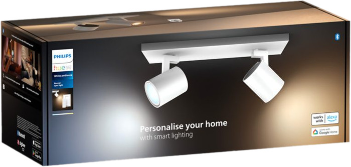 Philips Hue Runner opbouwspot White Ambiance - 2 Spots - Wit + Dimmer verpakking
