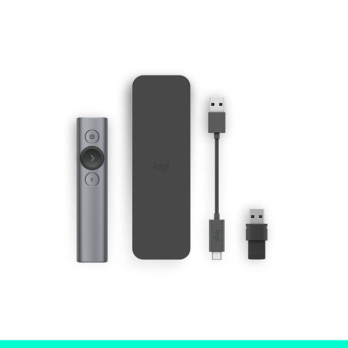 Logitech Spotlight Presentation Remote Gray product in use