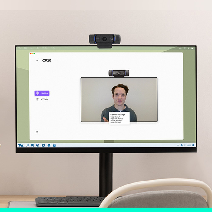 Logitech C920s Pro HD Webcam product in use