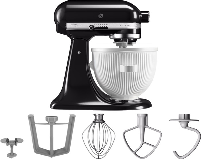 KitchenAid Artisan Robot de Cuisine 5KSM125 Noir Onyx + Sorbetière Main Image