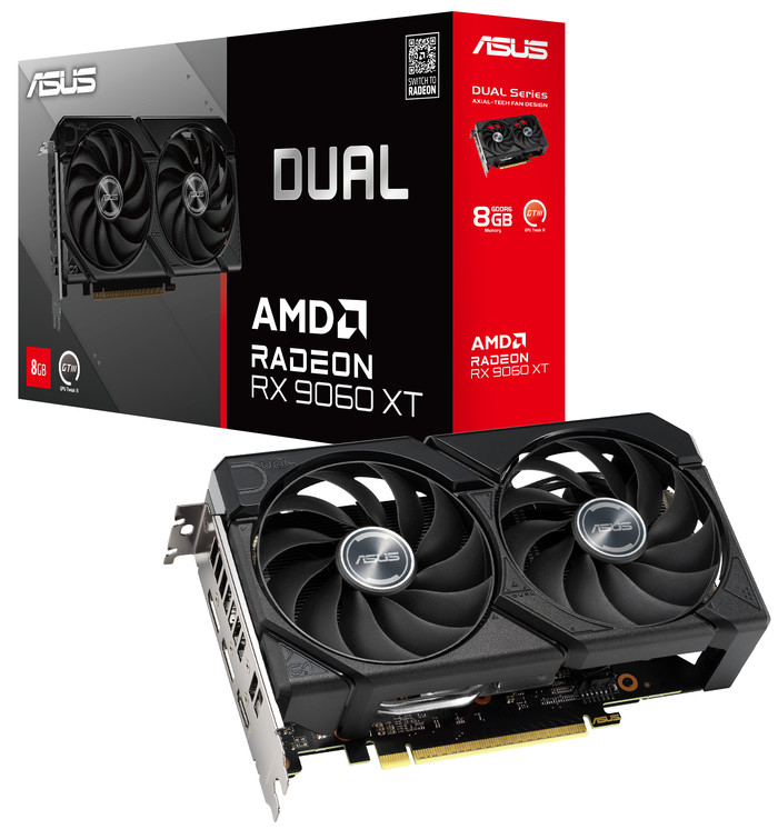 ASUS DUAL Radeon RX 9060 XT 8GB packaging