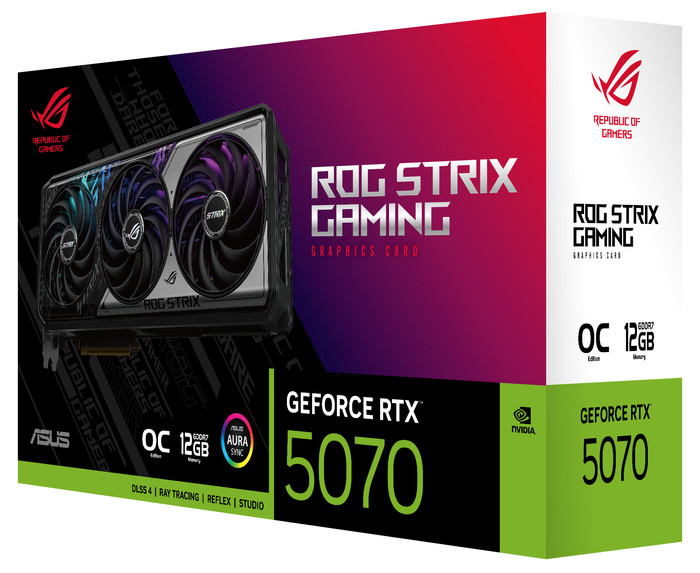 ASUS ROG Strix GeForce RTX 5070 OC 12 Go emballage