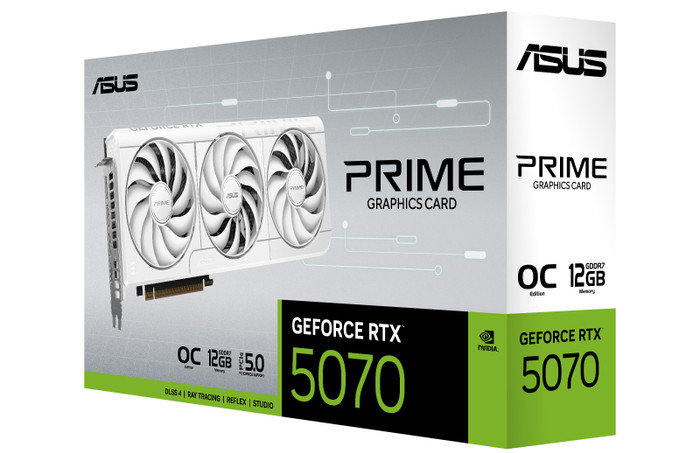 ASUS PRIME GeForce RTX 5070 OC White 12GB verpakking