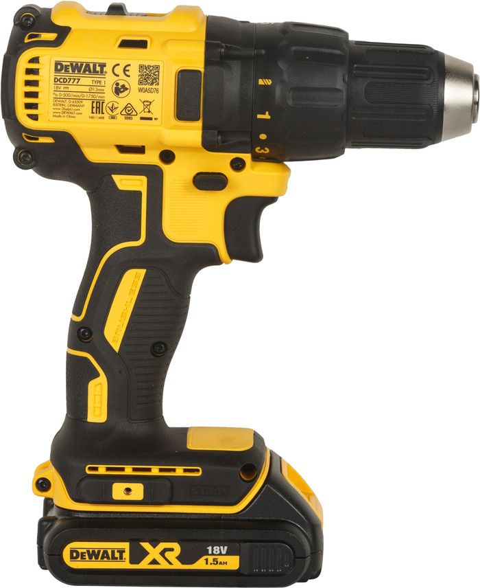DEWALT DCD777D2T-QW left side