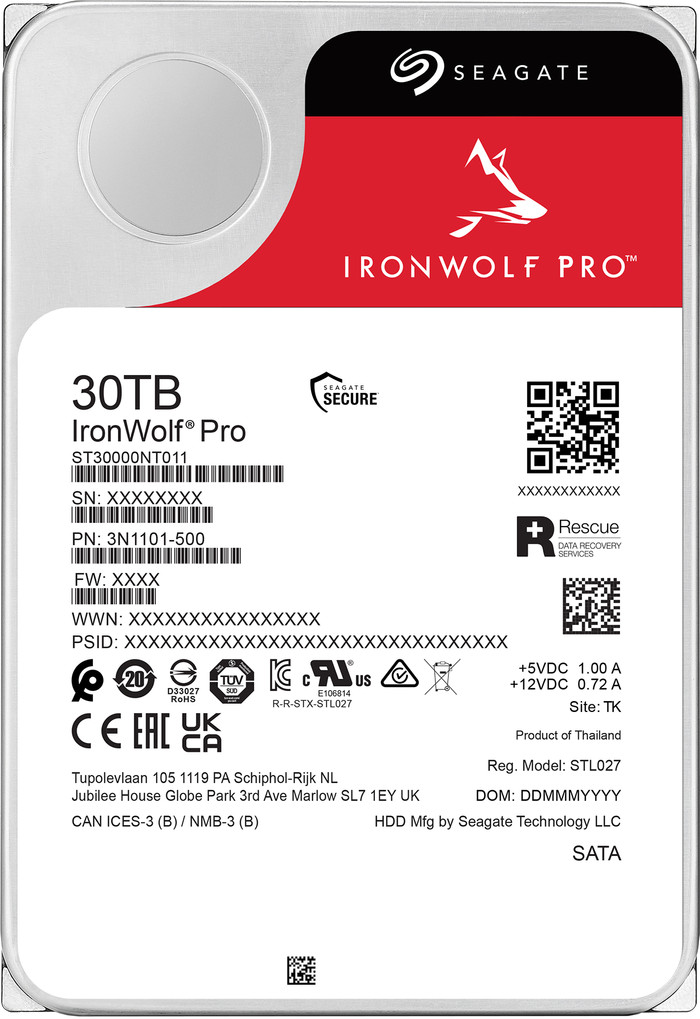 Seagate Ironwolf Pro 30 To arrière