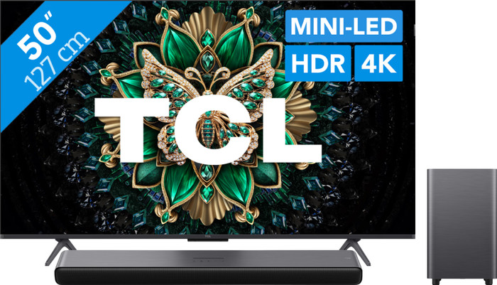 TCL 50" QD Mini-led C61K (2025) + TCL S55H 2.1 Soundbar Main Image