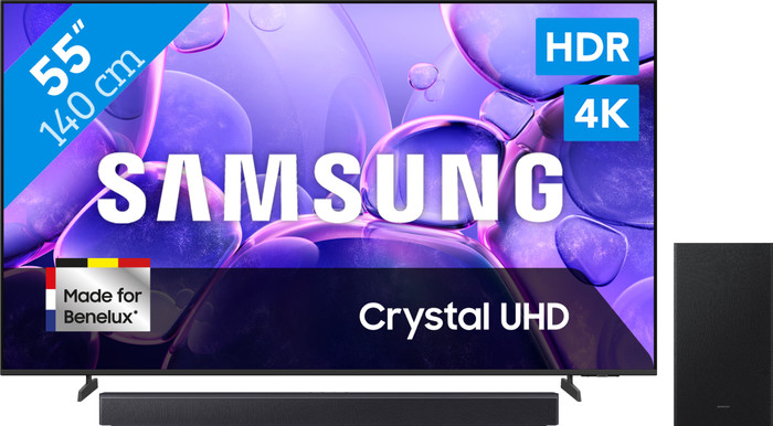 Samsung 55" Crystal UHD U8070F 4K (2025) + Samsung HW-B450F (2025) Main Image
