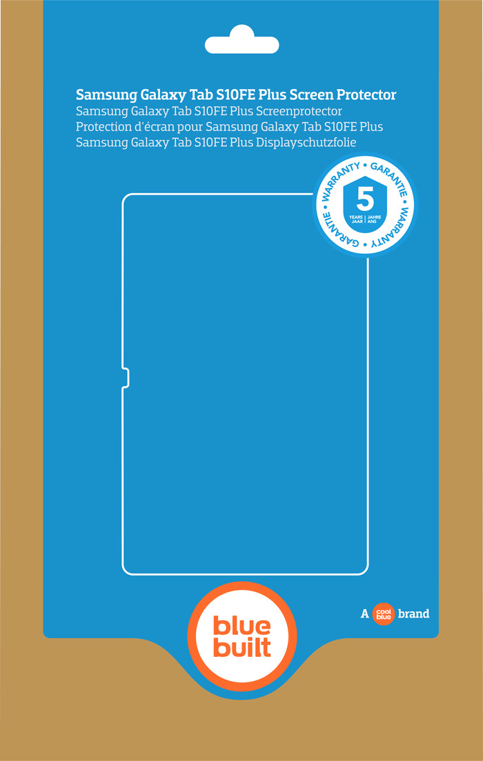 BlueBuilt Samsung Galaxy Tab S10 FE Plus Screen Protector Glass packaging