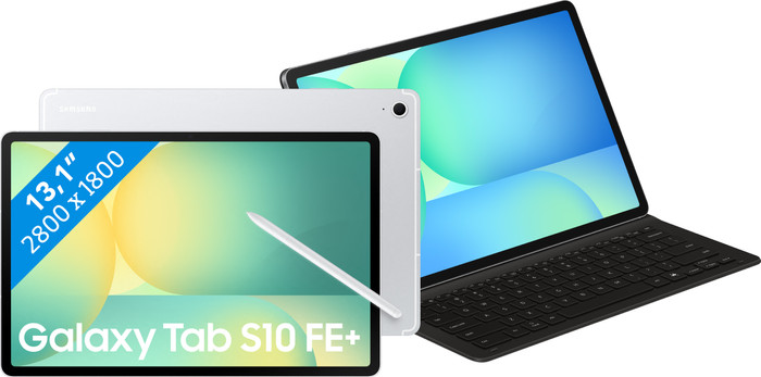 Samsung Galaxy Tab S10 FE Plus 13.1 inches 256GB WiFi Silver + Keyboard Cover AZERTY Main Image