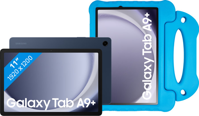 Samsung Galaxy Tab A9 Plus 11 Pouces 6 Go/128 Go Wifi Bleu + BlueBuilt Kids Cover Bleu Main Image