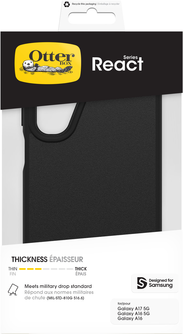 OtterBox React Samsung Galaxy A17 Back Cover Zwart verpakking