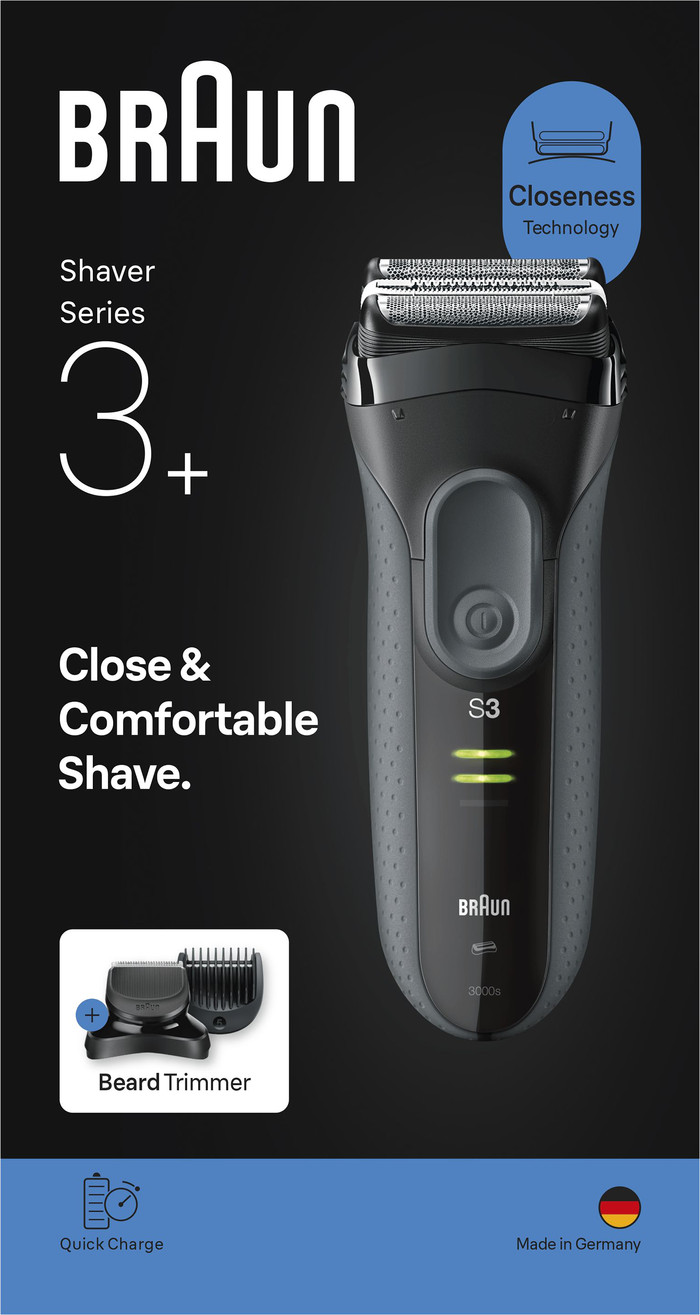 Braun Series 3+ 3000BT Grijs verpakking