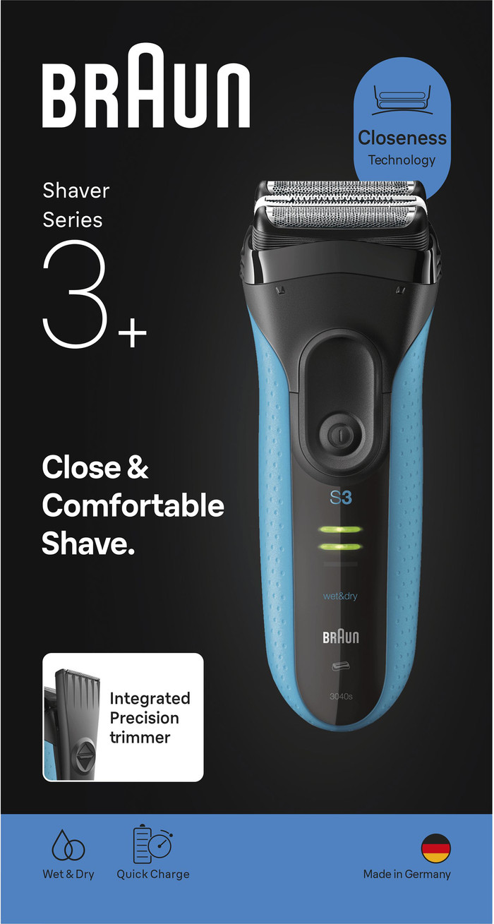 Braun Series 3+ 3040S Blue packaging