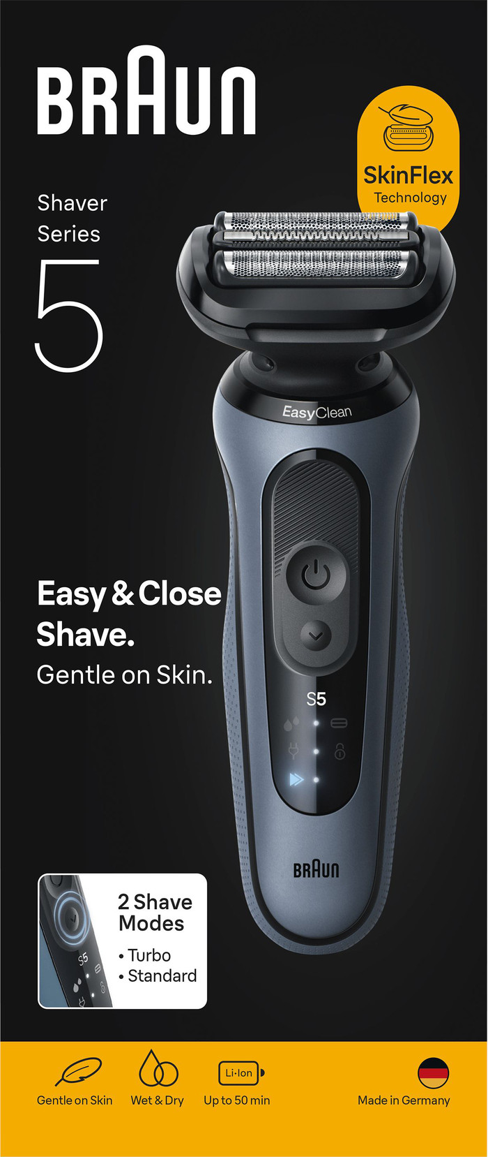 Braun Series 5 52-A1000S Azure packaging