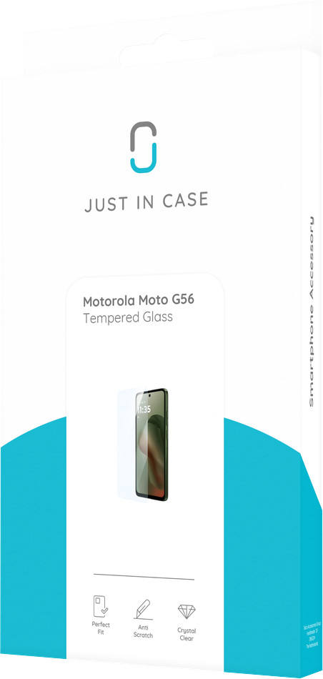 Just In Case Tempered Glass Motorola Moto G56 Screen Protector packaging