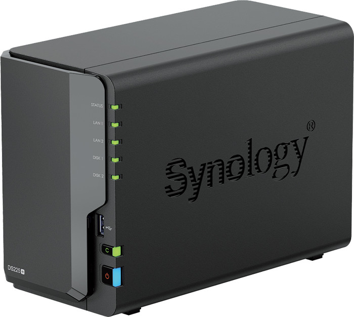 Synology DS225+ + Seagate IronWolf 8TB linkerkant