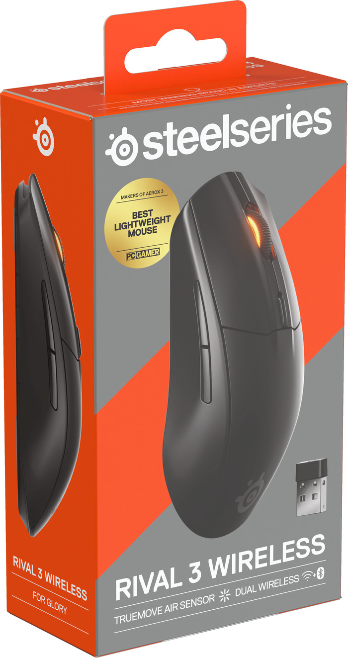 SteelSeries Rival 3 Gen 2 Souris Gamer Sans Fil Noir emballage