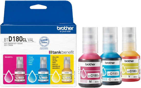Brother BT-D180 Bouteille d'Encre Pack Combiné Couleur Main Image