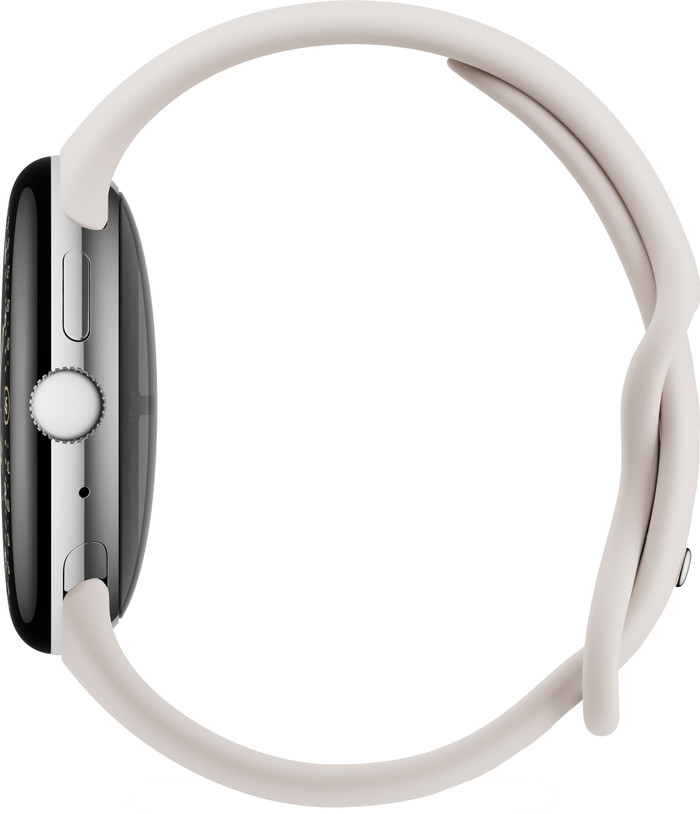 Google Pixel Watch 4 Zilver/Crème 45 mm rechterkant