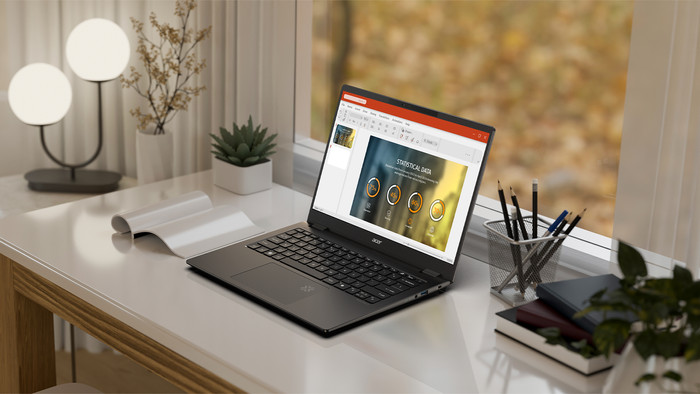 Acer TravelMate P6 14 AI TMP614-54-TCO-72CH QWERTY product in use