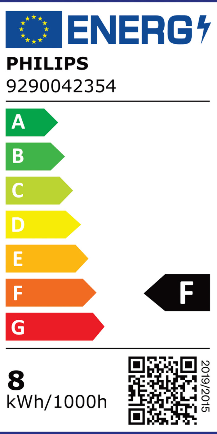 Philips Hue Essential A60 White and Color Starter Pack E27 806lm 2-pack + Bridge energielabel