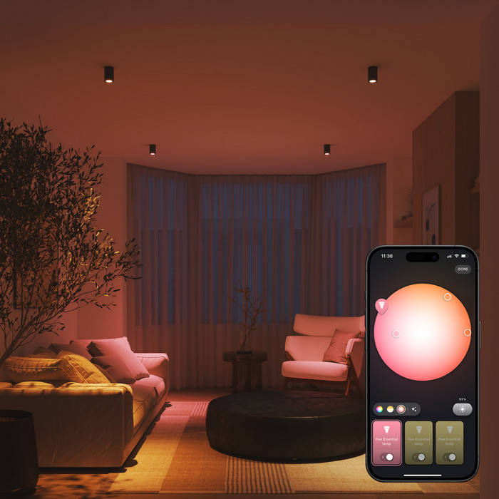 Philips Hue Essential White and Color Kit de Démarrage GU10 Lot de 3 + Bridge + Variateur produit à l'usage